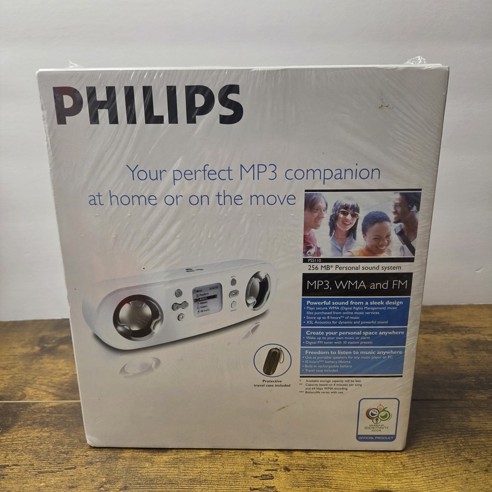 Philips ShoqBox PSS110/37 Portable MP3 WMA FM Personal Sound System 256MB Sealed